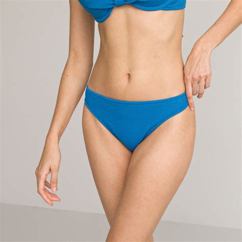 Braguita De Bikini De Seersucker Azul La Redoute Collections La Redoute