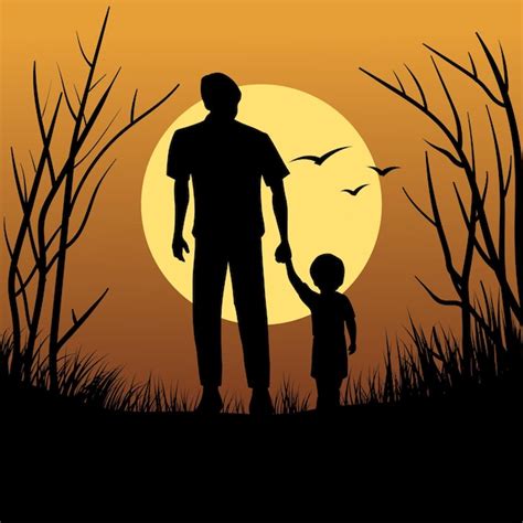 Father And Son Silhouette Clip Art