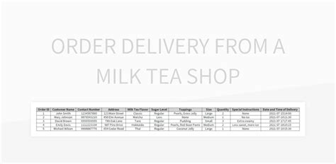Free Milk Tea Templates For Google Sheets And Microsoft Excel - Slidesdocs