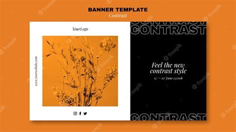 Free PSD | Horizontal banner template for contrasting style