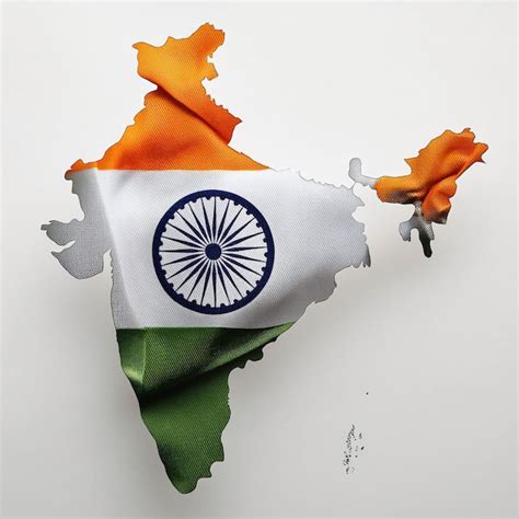 Mapa de la India con el diseño de la bandera nacional Imagen Premium