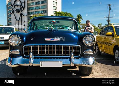 Cubas Classic Car On The Revolution Square In Havana Stock Photo Alamy