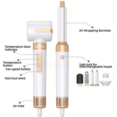 UKLISS Sèche cheveux multifonction à grande vitesse 7 en 1 à brosses