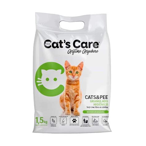 Areia Higiênica para Gatos Biodegradável Cat s Care 1 5Kg Dog s Care