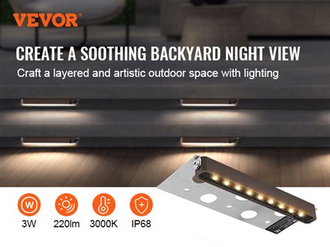 VEVOR LED Hardscape Lighting 6 8 Inch Retaining Wall Lights 3W 12V