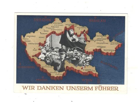 Germany Wwii ERA Propaganda Postal Card 1938 WIR Danken Unserm Furher