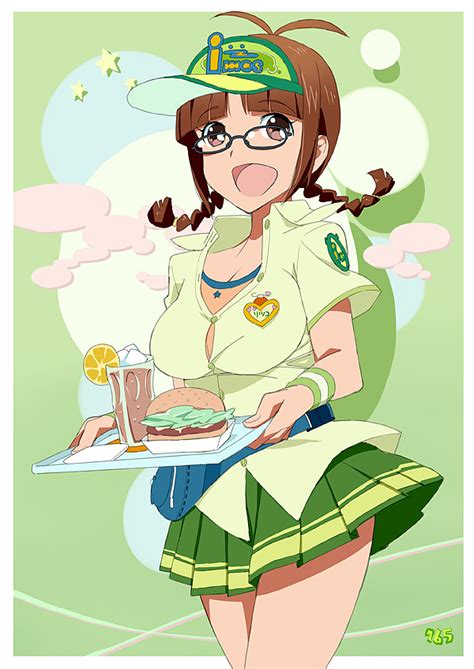 Safebooru Akizuki Ritsuko Antenna Hair Braid Breasts Brown Eyes Brown