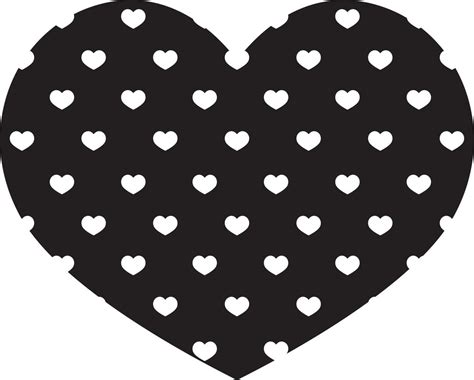 Black Heart With White Heart Polka Dots 5280217 Vector Art At Vecteezy