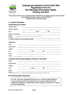 Fillable Online Fortress Wa Underground Injection Control UIC Well