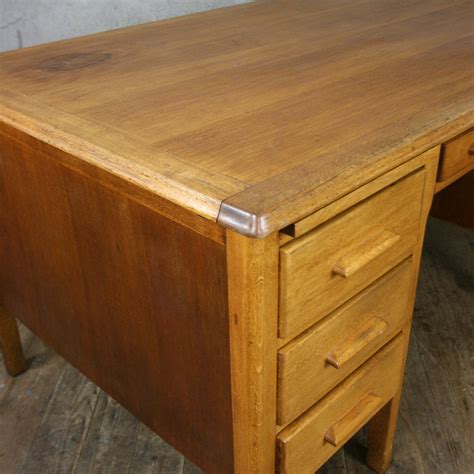 Large Vintage Oak School Teachers Desk – Mustard Vintage