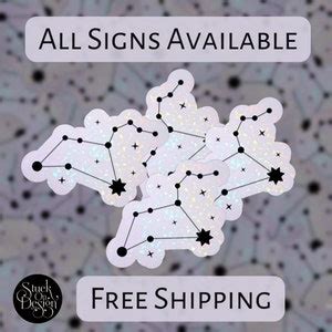 Leo Light Constellation Zodiac Sticker Vinyl Stickers Etsy