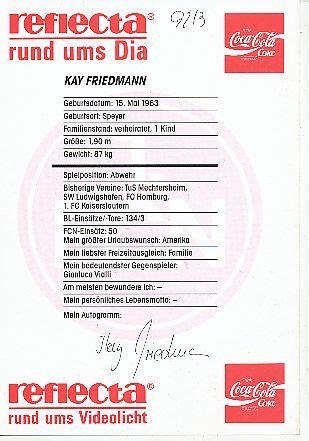 Kelocks Autogramme Kay Friedmann Fc N Rnberg Fu Ball