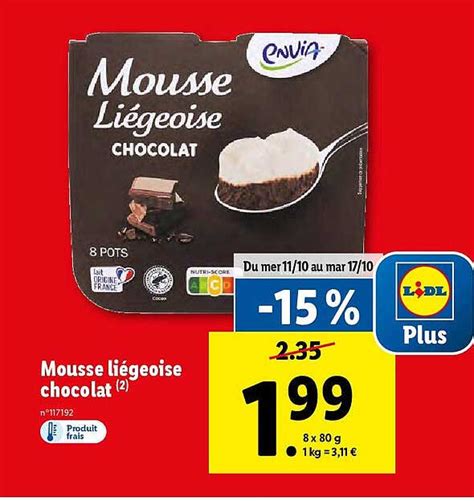 Promo Mousse Liégeoise Chocolat chez Lidl iCatalogue fr