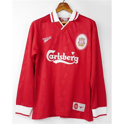 Liverpool Home 1996 1998 Retro Long Sleeved Football Shirt Soccer