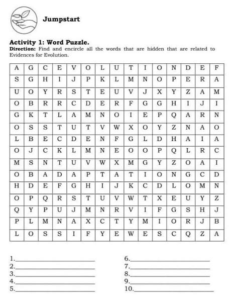 Activity 1 Word Puzzle Direction Find And Encircle All The Words