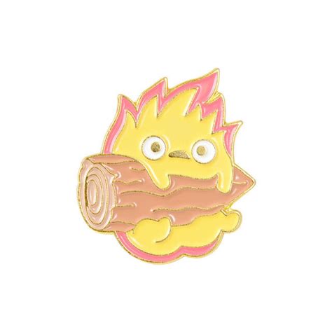 Calcifer Wood Enamel Lapel Pin Howl S Moving Castle Metal Badge Studio