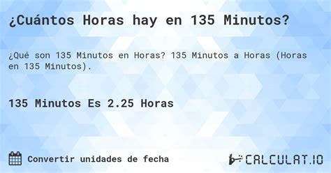 Quantas Horas São 135 Minutos