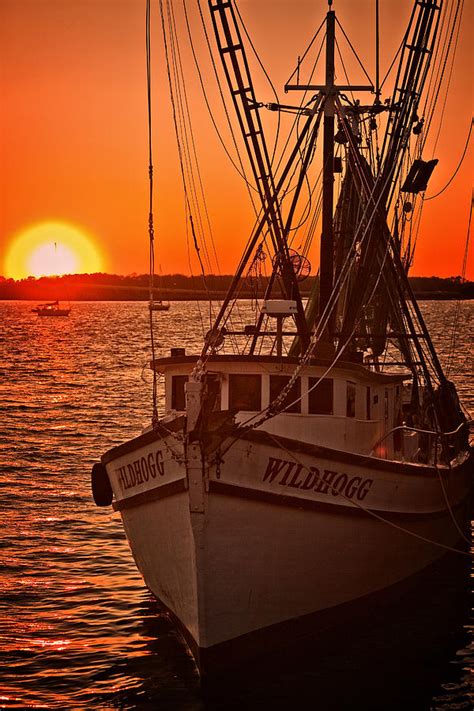 Fishing Boat Sunset Photograph By Diana Powell Fine Art America