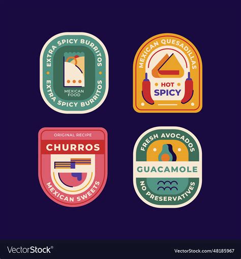 Flat design food label set Royalty Free Vector Image