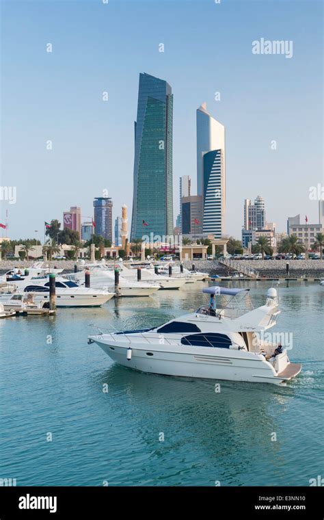 Kuwait City Skyline Viewed From Souk Shark Mall And Kuwait Harbour