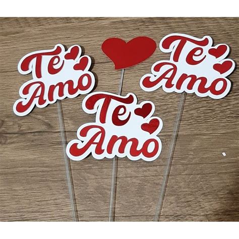 Kit Topo De Mini Bolo Toper De Bolo Tag De Bolo Te Amo Te Amo Dia