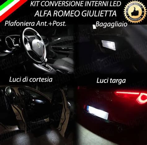 KIT LED INTERNI Alfa Romeo Giulietta Kit Completo Luci Targa 6000K