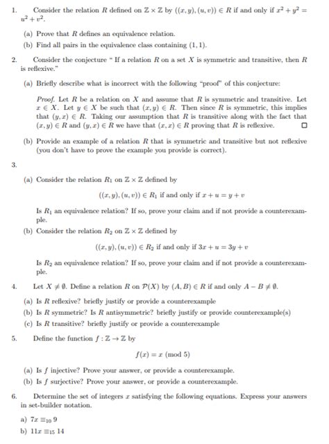 Solved 1 2 Consider The Relation R Defined On Zx Z By