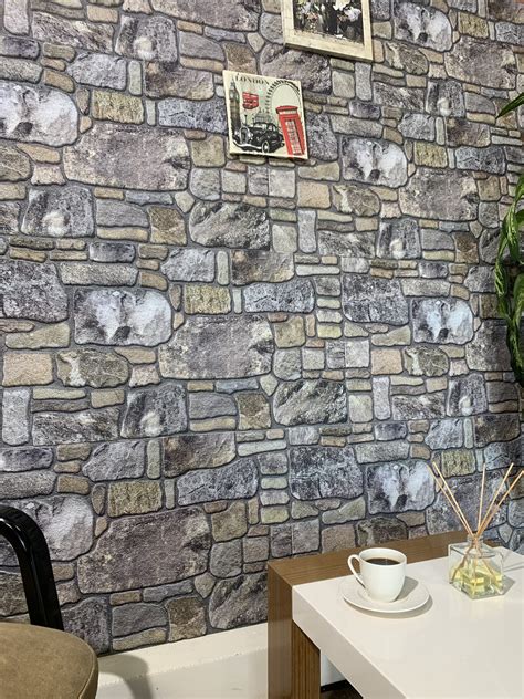 Dundee Deco D Wall Panels Cladding Lavender Grey Ecru Stone Look