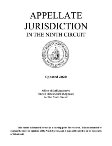 Appellate Jurisdiction In The Ninth Circuit Updated 2020 By Office Of Staff Attorneys United