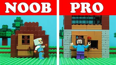 Lego Minecraft Noob Vs Pro First Night House Build Challenge My Xxx Hot Girl