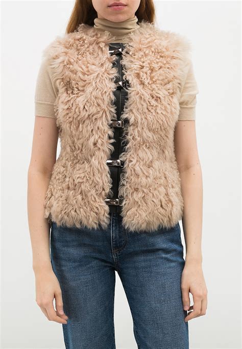 Жилет меховой Etro Resale, цвет: бежевый, MP002XW14QYR — купить в ...