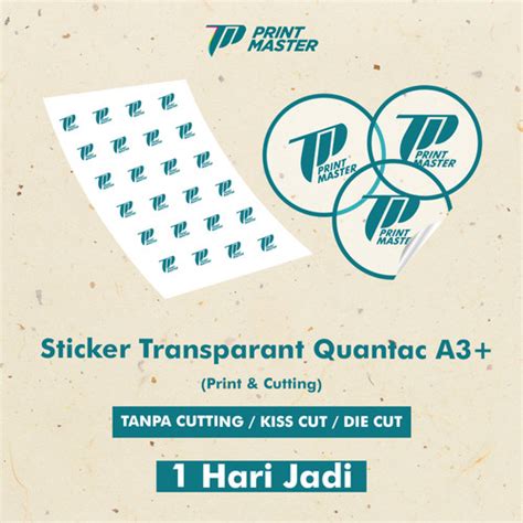 Jual Cetak Stiker A3 Stiker Label Stiker Vinyl Transparan 1 Hari