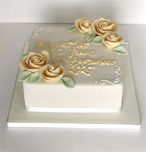 Golden Roses Wedding Anniversary Cake | Anniversary