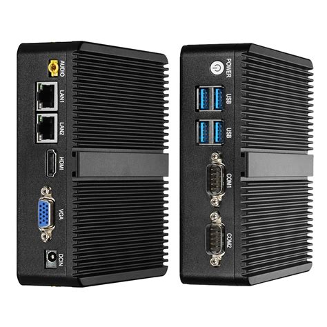Мини-ПК без вентилятора, Intel Celeron J4125 2x Gigabit LAN 2x RS232 ...