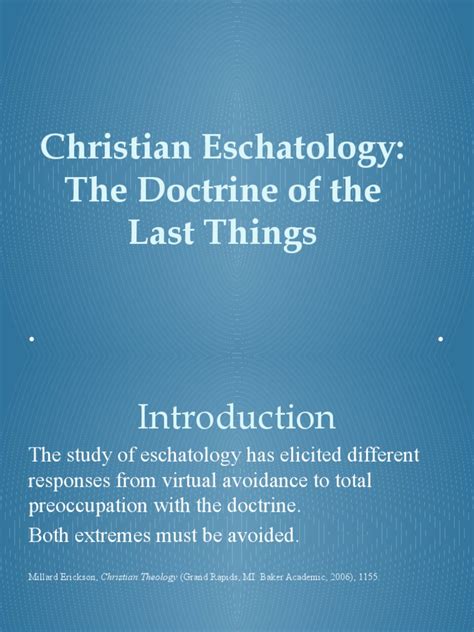 Christian Eschatology Abridged | PDF | Christian Eschatology | Second Coming