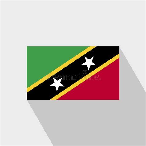 Vetor Longo Do Projeto Da Sombra Da Bandeira De Saint Kitts E De Nevis