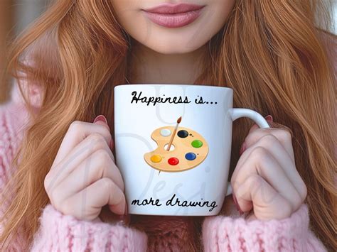 Painter Mug Artist Gift Happiness Is More Drawing Mug Painter Coffee