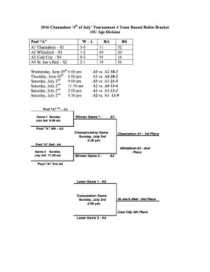 4 Team Round Robin - Fill Online, Printable, Fillable, Blank | pdfFiller