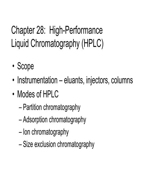 High Performance Liquid Chromatography Hplc Docslib