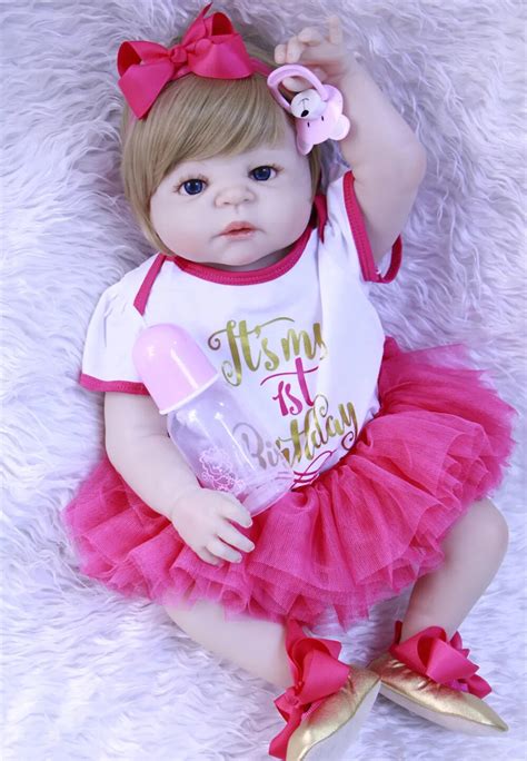 Buy Full Silicone Reborn Baby Dolls 22inch Girl Body