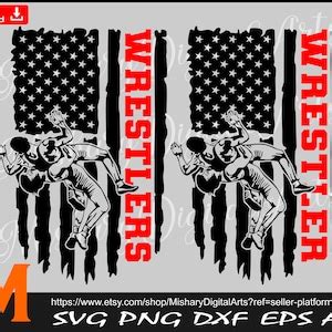 Wrestler Wrestlers Us Flag Svg Patriotic Us Flag Svg Wrestling Svg