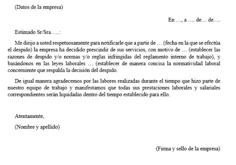 Carta De Despido En Trabajopasos A Seguir Trucos