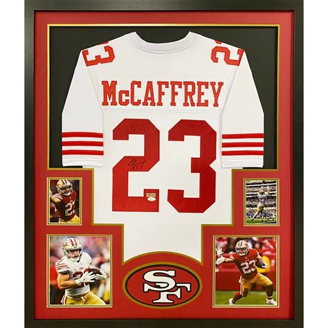 Christian McCaffrey Signed Framed Jersey JSA Autographed San Francisco