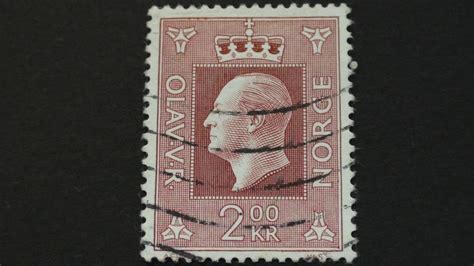 Postage Stamp NORGE Olav V R Price 2 Kr YouTube