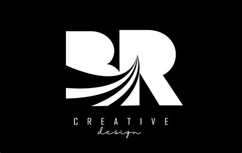 White Letters BR B R Logo With Leading Lines And Road Concept Design