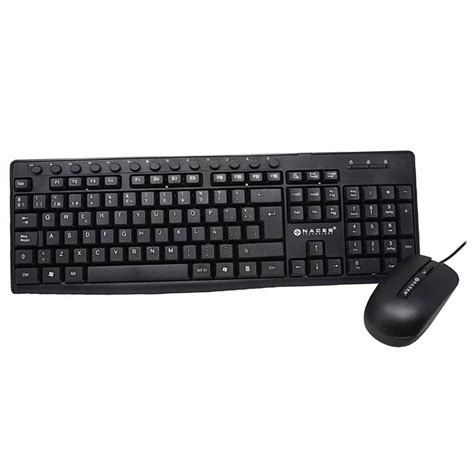 Kit De Teclado Y Mouse Naceb Na Al Mbrico Usb Negro Espa Ol