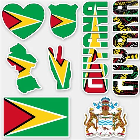 Amazing Guyana Shapes National Symbols Sticker Zazzle National