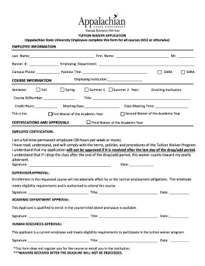 Fillable Online Hr Appstate Employment Forms Office Of Human Resources