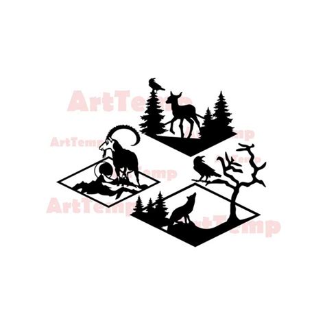 Wildlife scene DXF,Animals SVG cut file, svg for cricut, dxf - Inspire ...