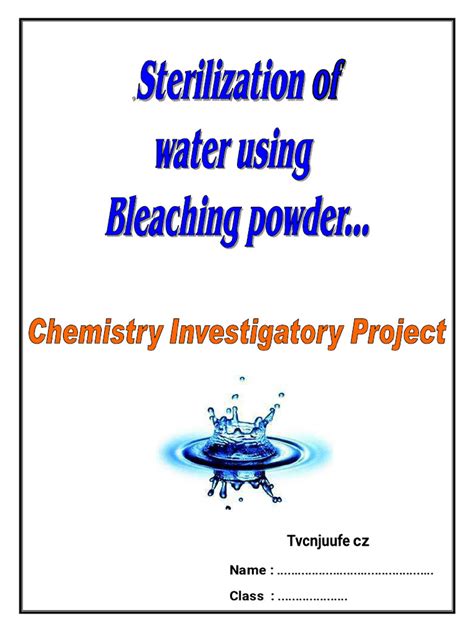 Sterilization Of Water Using Bleaching Powder Pdf